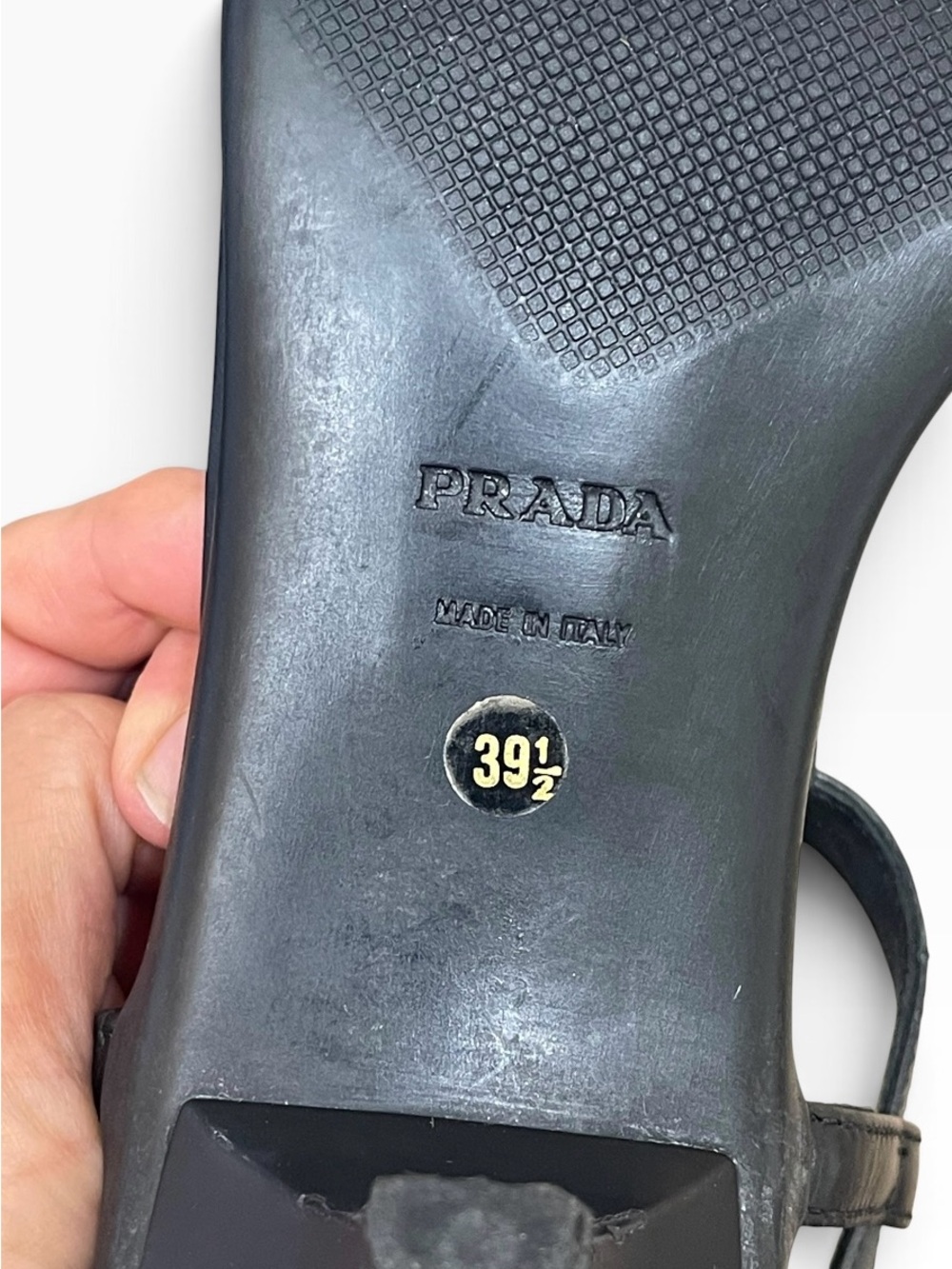 Prada calzature donna black sandals size 39.5 (9.5) USA - Picture 9 of 11